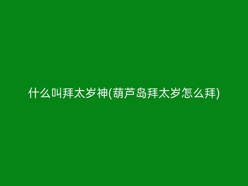 什么叫拜太岁神(葫芦岛拜太岁怎么拜)