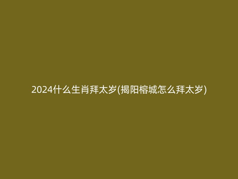 2024什么生肖拜太岁(揭阳榕城怎么拜太岁)