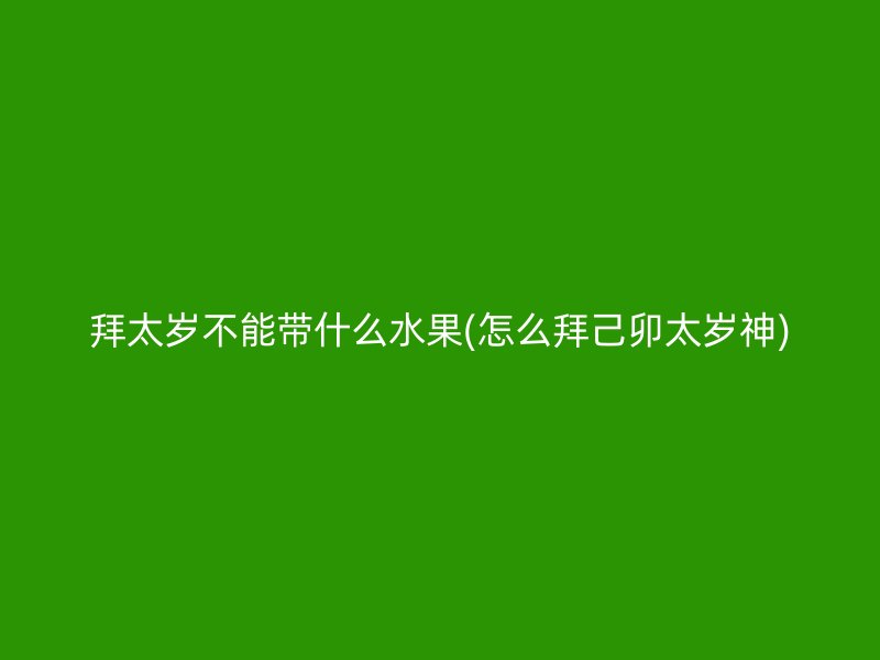 拜太岁不能带什么水果(怎么拜己卯太岁神)
