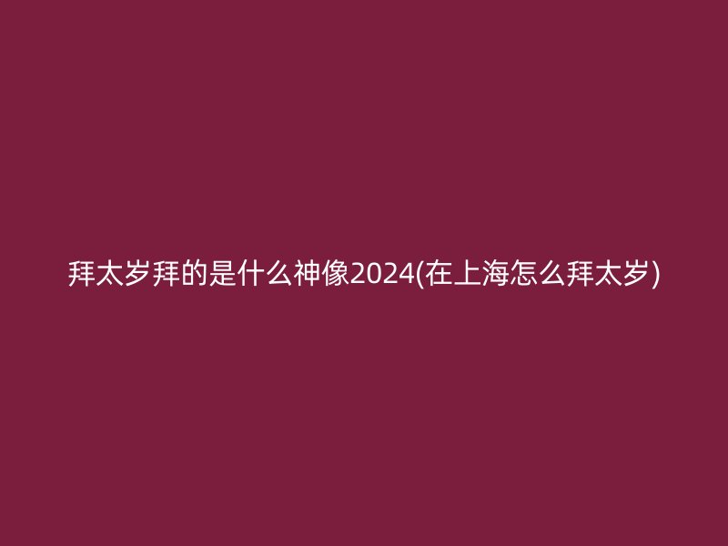 拜太岁拜的是什么神像2024(在上海怎么拜太岁)