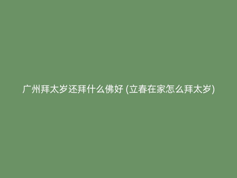 广州拜太岁还拜什么佛好 (立春在家怎么拜太岁)
