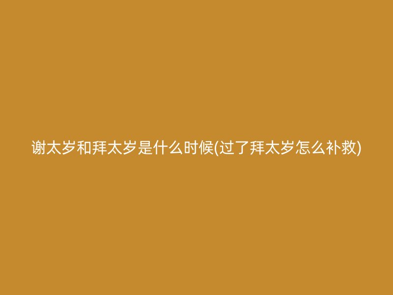 谢太岁和拜太岁是什么时候(过了拜太岁怎么补救)