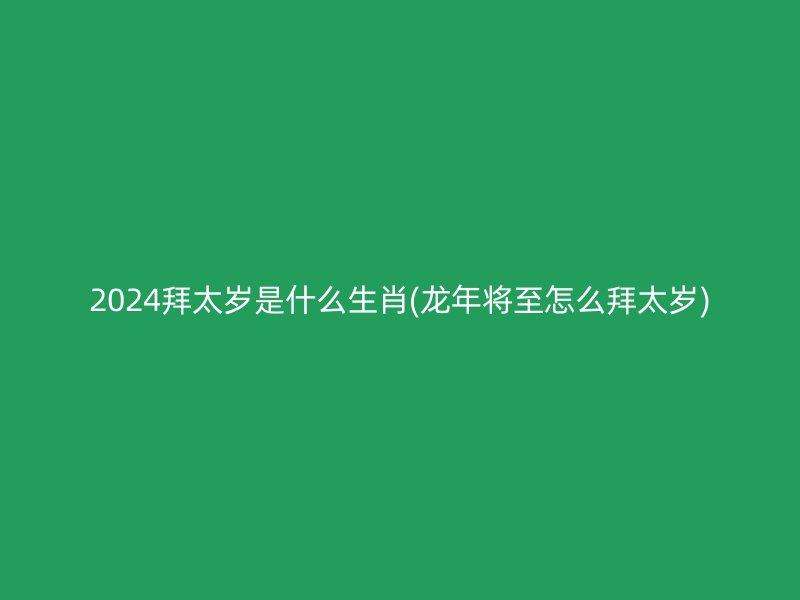 2024拜太岁是什么生肖(龙年将至怎么拜太岁)