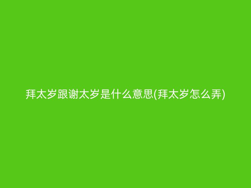 拜太岁跟谢太岁是什么意思(拜太岁怎么弄)