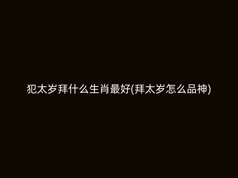犯太岁拜什么生肖最好(拜太岁怎么品神)