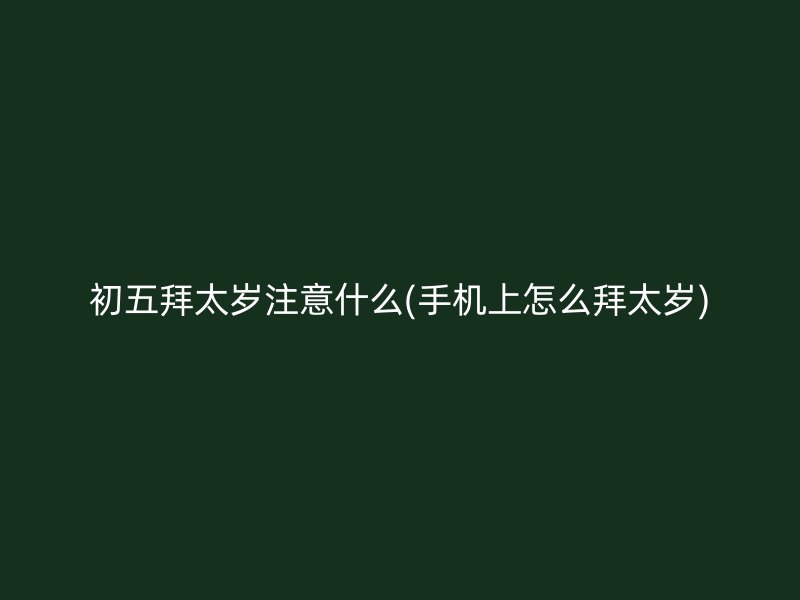 初五拜太岁注意什么(手机上怎么拜太岁)